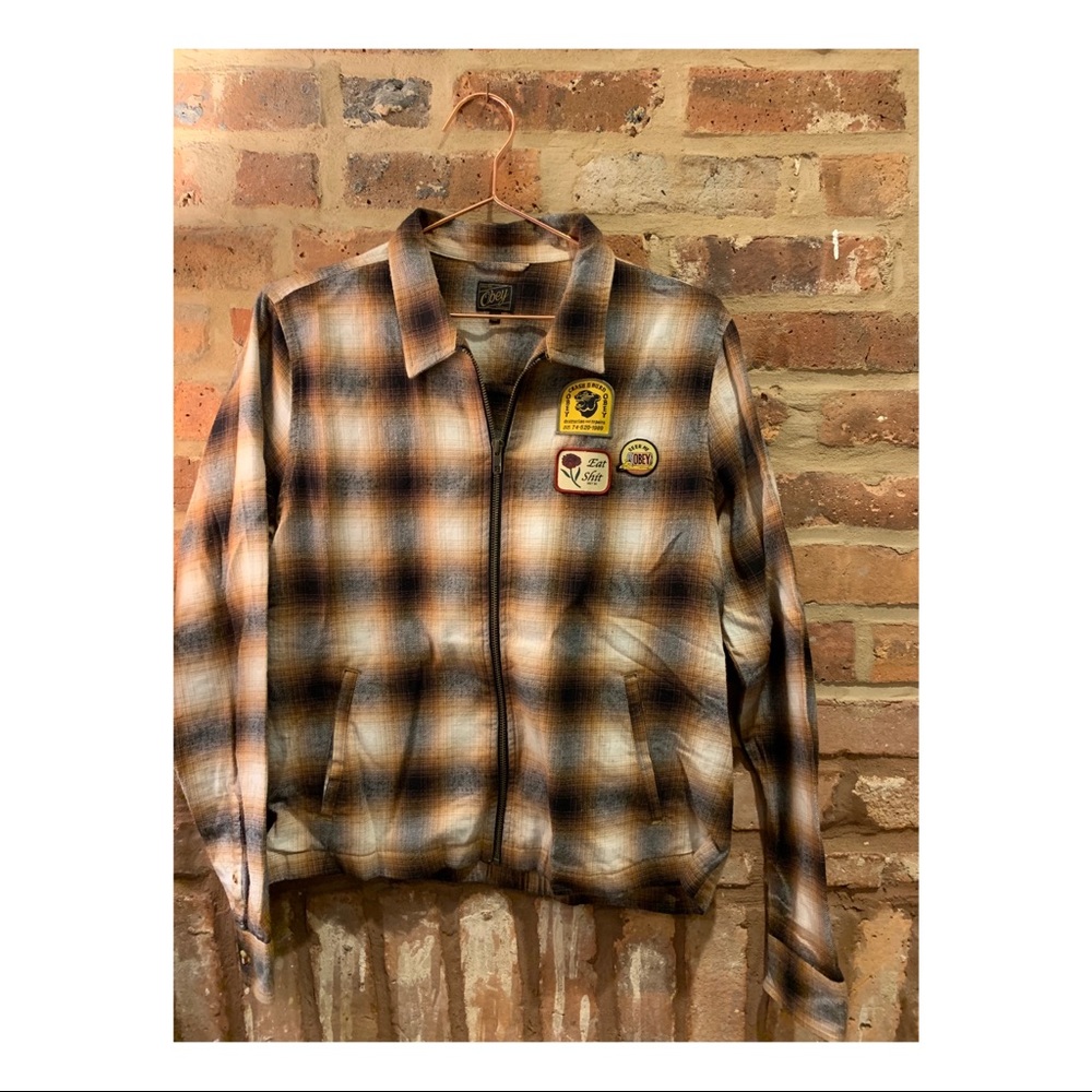 Obey Patched Zip up Flannel